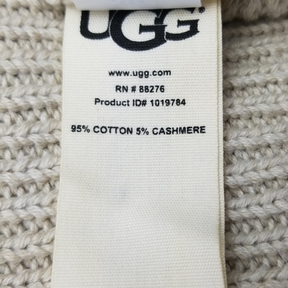 UGG Shawl Collar Ribbed Cardigan Cream Heather - Picture 8 of 8